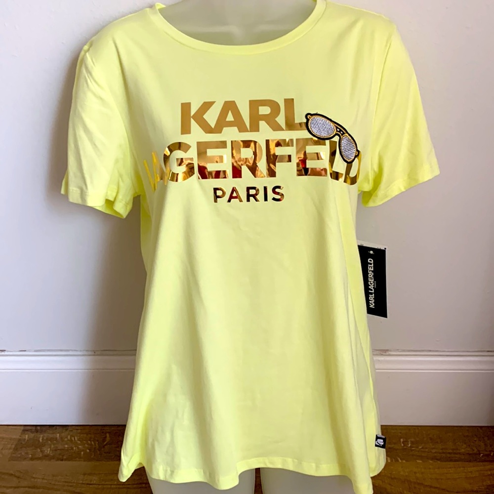 NWT Karl Lagerfeld yellow T-shirt. Small